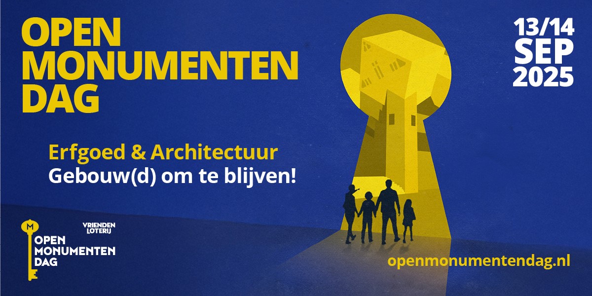 logo open monumentendag, tekst, gezin, gebouw