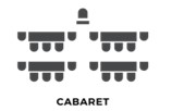 Schets cabaret-opstelling vergaderzaal