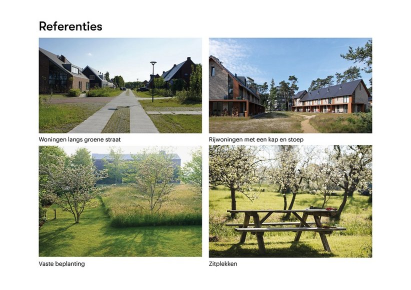 Foto's referenties model 2: huizen, groen, zitplekken