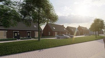 huizen, straat, groen, lucht, auto's