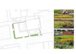 Plattegrond gebouw en planten