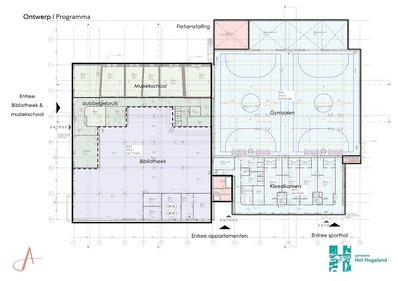 Tekening plattegrond gebouw