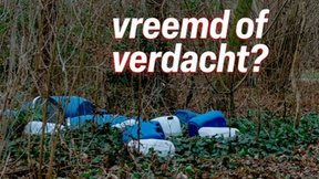 flyer, bos, verdacht afval, tekst