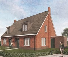 Huizen, mensen, lucht, stoep