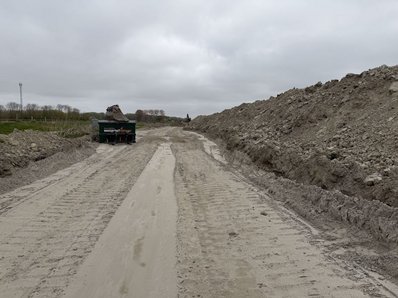 Sleuf volledig uitgegraven
