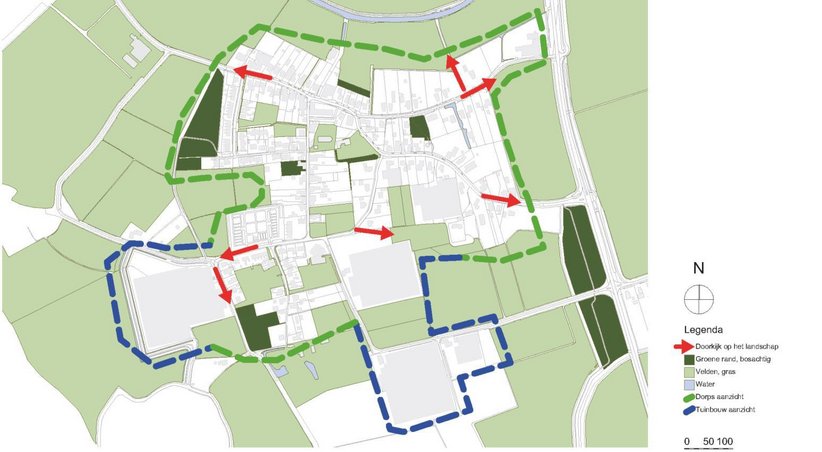 Analysekaart randen van het dorp en groen
