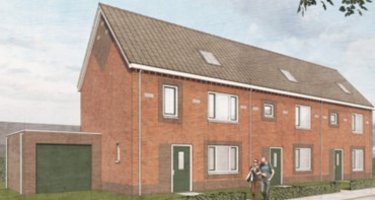 huizen, mensen, tuin, lucht