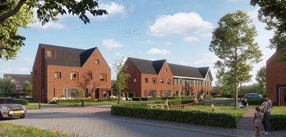 Huizen, straat, lucht, groen, speeltuin, mensen, suto