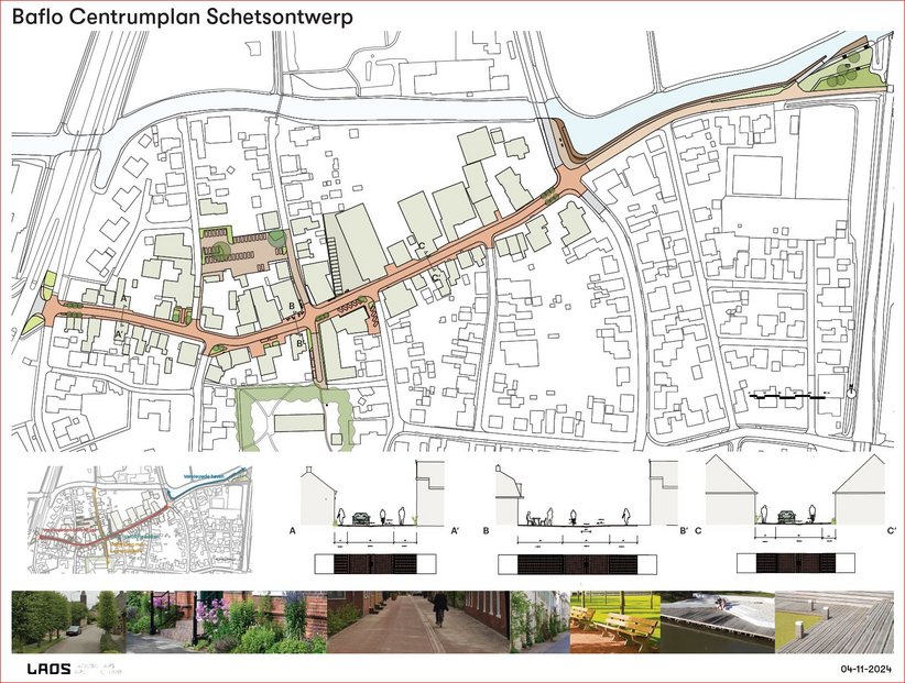 Eerste schetsontwerp nieuwe inrichting centrum Baflo