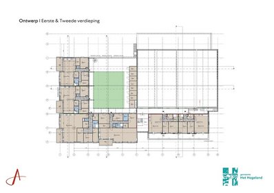 Tekening plattegrond gebouw
